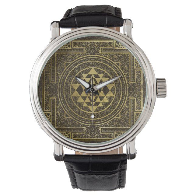 Gold Sri Yantra  / Sri Chakra Watch (Front)