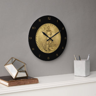 Gold St. Gaudens Double Eagle for Coin Collectors  Large Clock