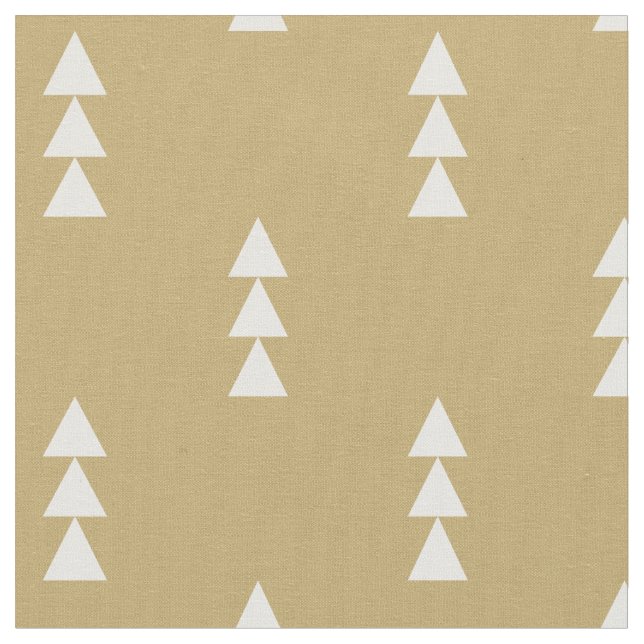 Gold Stacked Triangles Fabric (Close Up)