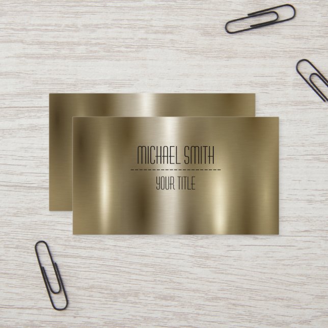 Gold Stainless Steel Metal Business Card (Front/Back In Situ)