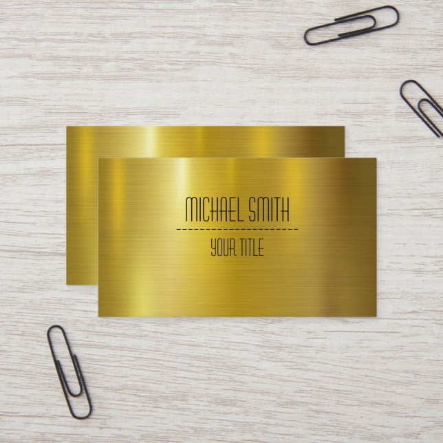 Gold Stainless Steel Metal Business Card (Front/Back In Situ)