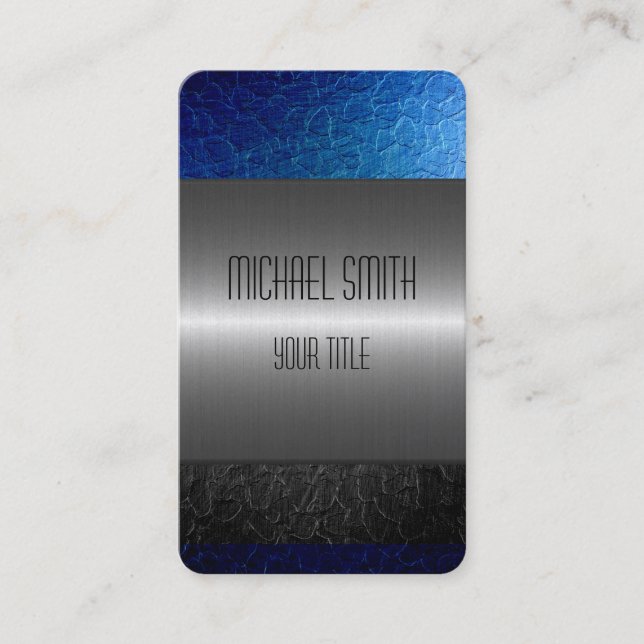 Gold Stainless Steel Metal Hole 2 Business Card (Front)