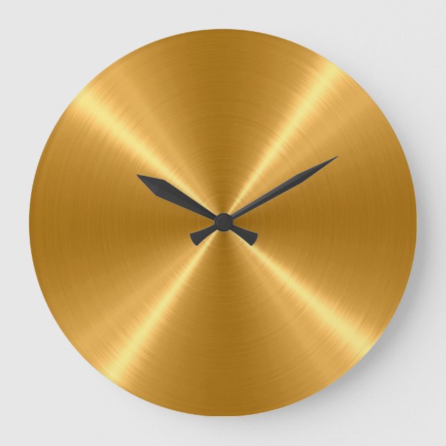 Gold Stainless Steel Metal Large Clock (Front)