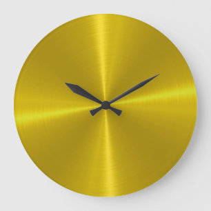 Gold Stainless Steel Metal Look Deco Large Clock