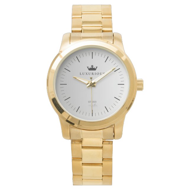 Gold Stainless Steel Watch by Luxurious (Front)