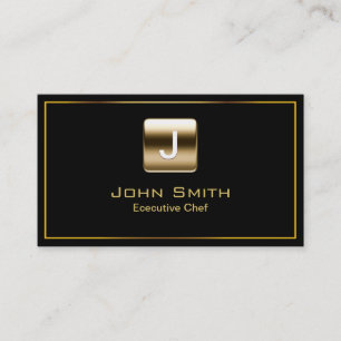 Gold Stamp Chef Dark Business Card