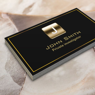 Gold Stamp Investigator Dark Business Card