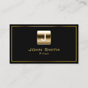 Gold Stamp Pilot Dark Business Card