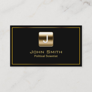 Gold Stamp Political Scientist Dark Business Card