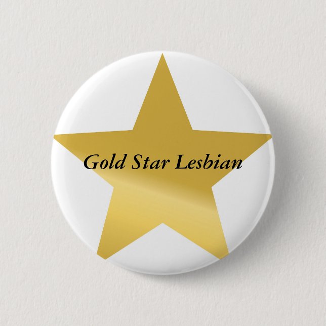 gold-star-2, Gold Star Lesbian 6 Cm Round Badge (Front)