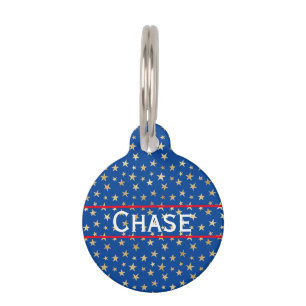 Gold Star American Round Pet Tag