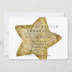 Gold Star baby shower Invitation