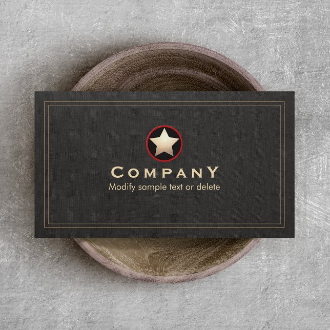  Gold Star  Black Business Card (Creator Uploaded)