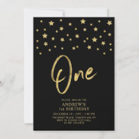 Gold Star | Black One 1st Birthday Party
