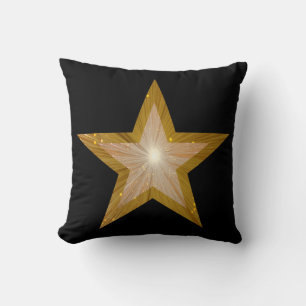 "Gold" Star Black 'Text' throw pillow square