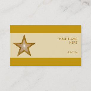 Gold Star business card cream stripe
