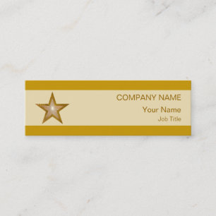 Gold Star business card cream stripe skinny