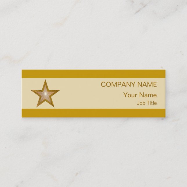 Gold Star business card cream stripe skinny (Front)
