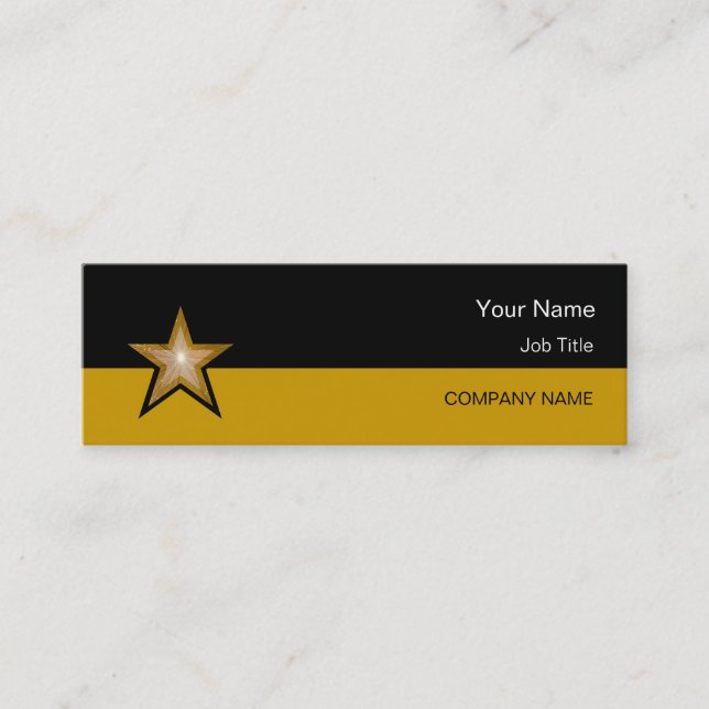 Gold Star business card gold black skinny (Front)