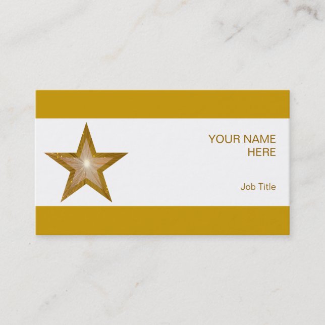 Gold Star business card side star white stripe (Front)