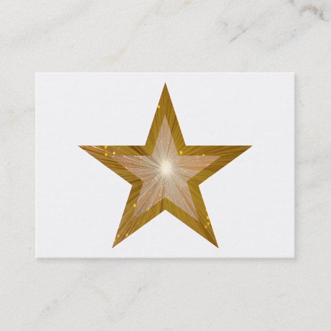 Gold Star business card template chubby white (Front)