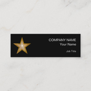 Gold Star business card template skinny black