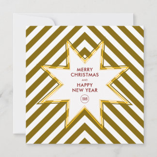 Gold Star Business Corporate Logo Christmas Holiday Card