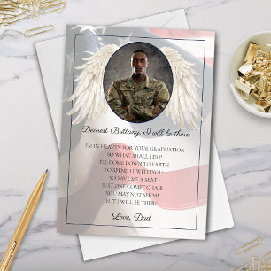 Gold Star Child Graduation Card with Photo Wings