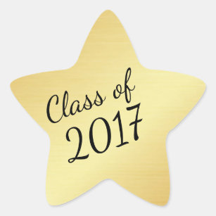Gold Star Class of 2017 Custom Graduation Sticker