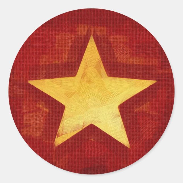gold star classic round sticker (Front)