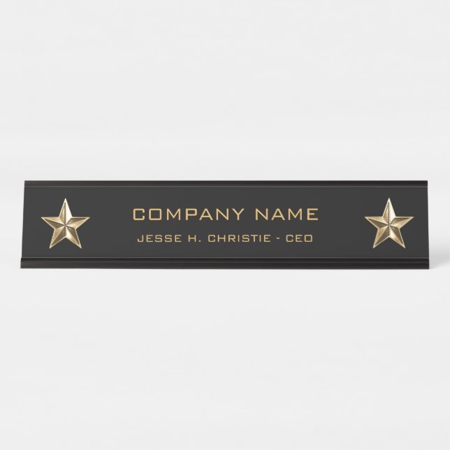 Gold Star Company Executive Desk Name Plate (Front)