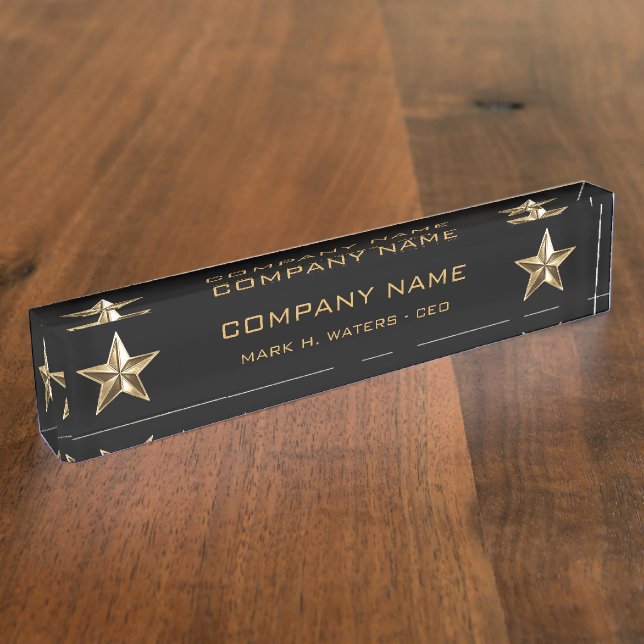 Gold Star Company Executive Nameplate (Side)