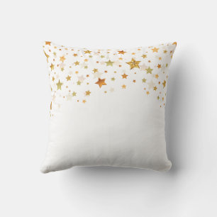 Gold Star Confetti Minimal Elegant Design Cushion