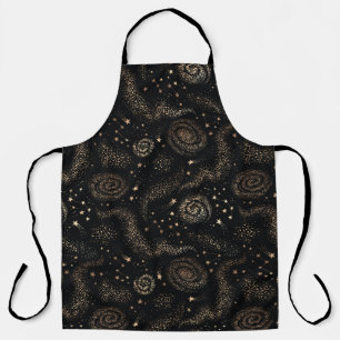 Gold Star Constellation Galaxy Pattern Apron