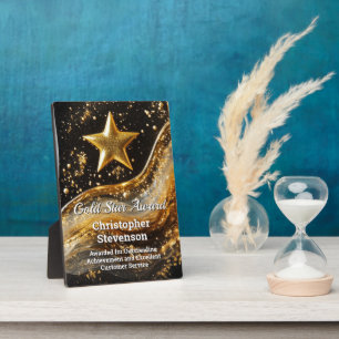 Gold Star Custom Personalised Artistic Award Plaque