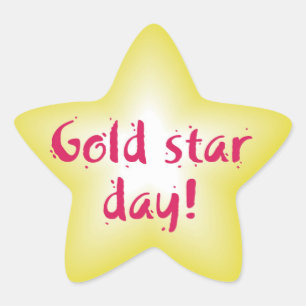 Gold star day star sticker