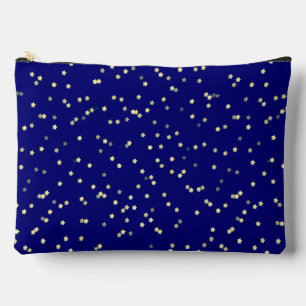 Gold Star Design On Blue Accessory Pouch