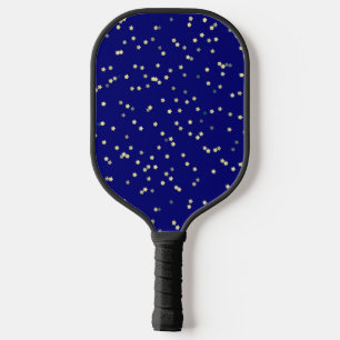 Gold Star Design On Blue Pickleball Paddle