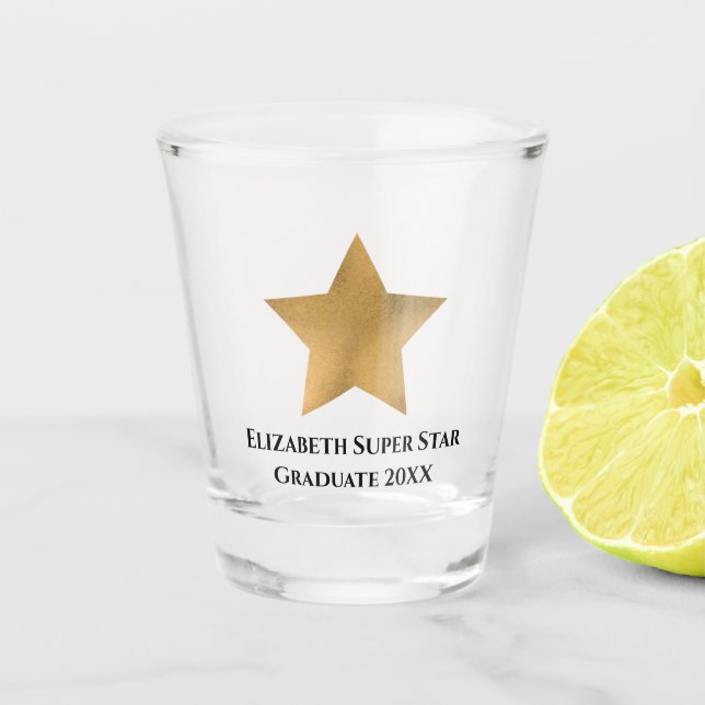 Gold Star Drama Theatre Arts Major Graduate Shot Glass (Front)