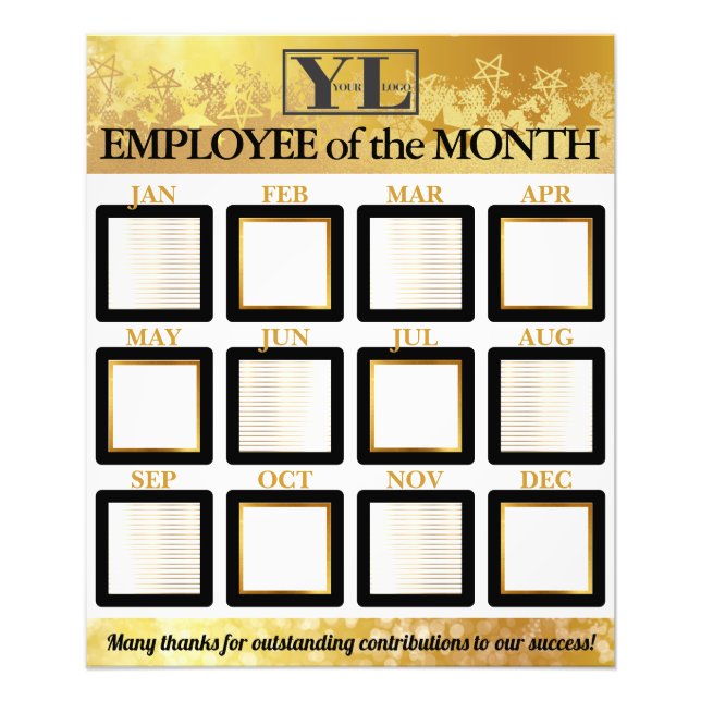 Gold star employee of the month photo display (Front)