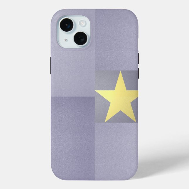Gold Star Excellence Chic Textured Periwinkle Case-Mate iPhone Case (Back)