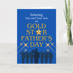 Gold Star Father's Day Son Remembrance Card