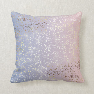 Gold Star Foil Sparkle Rose Quartz Serenity Blue Cushion