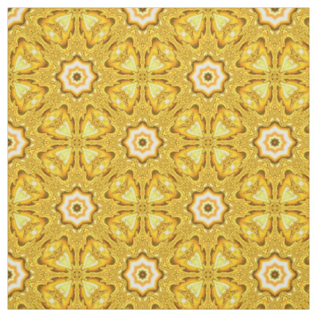 Gold Star Fractal Fabric (Swatch)