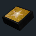 "Gold" Star gift box<br><div class="desc">Modern design with a "shining" gold and white star on a "glowing" yellow background. Gift box with a customisable design for you to personalise with your own text, images and ideas. Please note that this is a printed image created using original photographs and digital techniques, it does not shine or...</div>