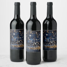 Gold Star Glitter Happy Holidays