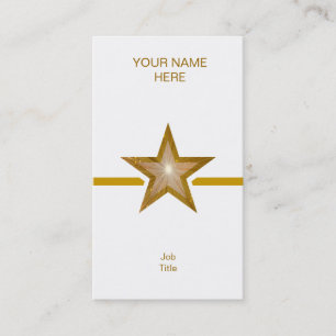 Gold Star gold line business card white vertical