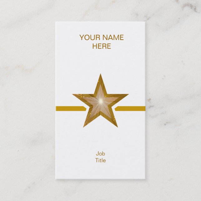 Gold Star gold line business card white vertical (Front)