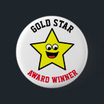 Gold Star Good Job Reward 6 Cm Round Badge<br><div class="desc">Reward your family, friends, students, or anyone else for a job well done with this gold star award button! Awesome for motivation and for letting anyone know that they've done a great job! And please check out the Gold Star Revolution at goldstarrevolution.com/blog, where we inspire people to appreciate themselves and...</div>