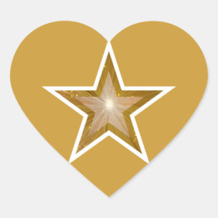 "Gold" Star heart sticker yellow